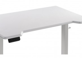Компьютерный стол Маркос с механизмом подъема 140х80х75 белый / шагрень белая в Асбесте - asbest.ok-mebel.com | фото 6