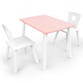 Комплект детской мебели стол и два стула Корона  (Розовый/Белый/Белый) в Асбесте - asbest.ok-mebel.com | фото