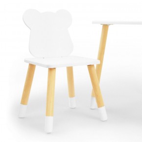 Комплект детской мебели стол и два стула Мишутка (Белый/Белый/Береза) в Асбесте - asbest.ok-mebel.com | фото 1