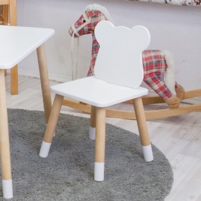 Комплект детской мебели стол и два стула Мишутка (Белый/Белый/Береза) в Асбесте - asbest.ok-mebel.com | фото 2
