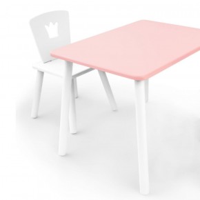 Комплект детской мебели стол и стул Корона (Розовый/Белый/Белый) в Асбесте - asbest.ok-mebel.com | фото
