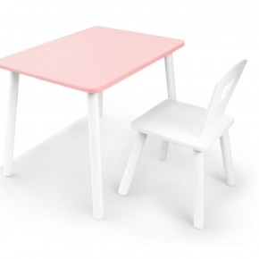Комплект детской мебели стол и стул Корона (Розовый/Белый/Белый) в Асбесте - asbest.ok-mebel.com | фото 2