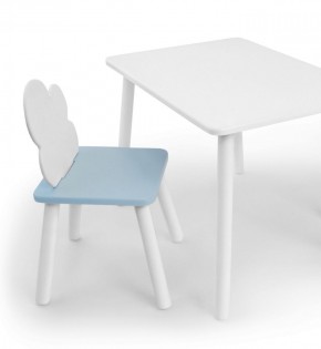 Комплект детской мебели стол и стул Облачко (Белый/Голубой/Белый) в Асбесте - asbest.ok-mebel.com | фото