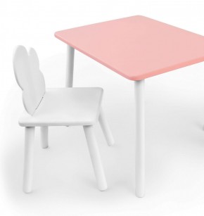 Комплект детской мебели стол и стул Облачко (Розывый/Белый/Белый) в Асбесте - asbest.ok-mebel.com | фото 1