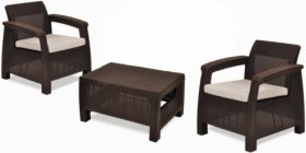 Комплект мебели Корфу Уикенд (Corfu Weekend) коричневый - серо-бежевый * в Асбесте - asbest.ok-mebel.com | фото