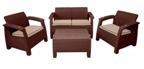 Комплект уличной мебели Yalta Premium Terrace Set (Ялта) шоколадый (+подушки под спину) в Асбесте - asbest.ok-mebel.com | фото
