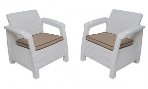 Комплект уличной мебели Yalta Premium Terrace Triple Set (Ялта) белый (+подушки под спину) в Асбесте - asbest.ok-mebel.com | фото 4