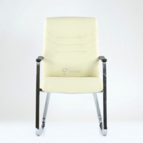 Кресло Barneo K-25 для посетителей и переговорных (хром, бежевая экокожа) в Асбесте - asbest.ok-mebel.com | фото 2