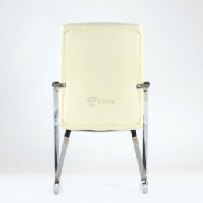 Кресло Barneo K-25 для посетителей и переговорных (хром, бежевая экокожа) в Асбесте - asbest.ok-mebel.com | фото 3