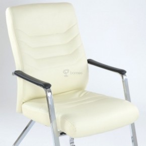 Кресло Barneo K-25 для посетителей и переговорных (хром, бежевая экокожа) в Асбесте - asbest.ok-mebel.com | фото 4