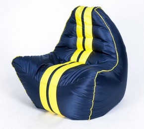 Кресло бескаркасное Авто (Черное с желтой полосой) в Асбесте - asbest.ok-mebel.com | фото