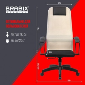 Кресло BRABIX PREMIUM "Ultimate EX-800" пластик, плотная двойная сетка Х2, черное/бежевое, 532916 в Асбесте - asbest.ok-mebel.com | фото 6
