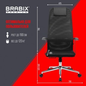 Кресло BRABIX PREMIUM "Ultimate EX-801" хром, плотная двойная сетка Х2, черное, 532917 в Асбесте - asbest.ok-mebel.com | фото 7