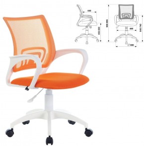 Кресло BRABIX "Fly MG-396W", пластик белый, сетка, оранжевое, 532401, MG-396W_532401 в Асбесте - asbest.ok-mebel.com | фото 2