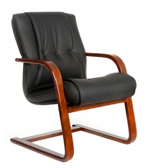 Кресло для посетителя CHAIRMAN  653 V (Кожа) Черное в Асбесте - asbest.ok-mebel.com | фото