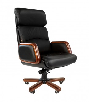 Кресло для руководителя CHAIRMAN 417 (Натуральная кожа) Черное в Асбесте - asbest.ok-mebel.com | фото 1