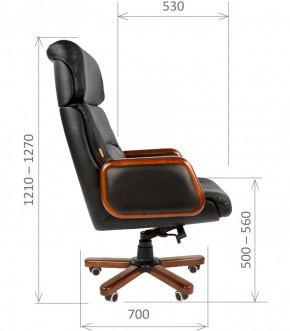 Кресло для руководителя CHAIRMAN 417 (Натуральная кожа) Черное в Асбесте - asbest.ok-mebel.com | фото 5