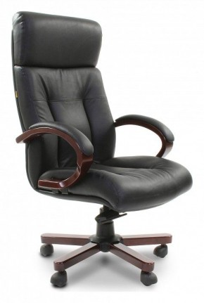 Кресло для руководителя Chairman 421 черный/орех темный, черный в Асбесте - asbest.ok-mebel.com | фото
