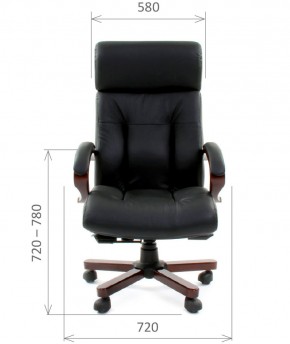 Кресло для руководителя CHAIRMAN  421 (Натуральная кожа) Черное в Асбесте - asbest.ok-mebel.com | фото 4