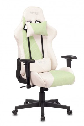 Кресло игровое Бюрократ VIKING X VIKING X GREEN Fabric белый/зеленый в Асбесте - asbest.ok-mebel.com | фото