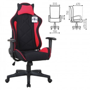 Кресло компьютерное BRABIX GT Racer GM-101 + подушка (ткань) черное/красное (531820) в Асбесте - asbest.ok-mebel.com | фото 2