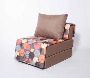 Кресло-кровать бескаркасное Харви (коричневый-геометрия браун) в Асбесте - asbest.ok-mebel.com | фото 1