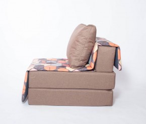 Кресло-кровать бескаркасное Харви (коричневый-геометрия браун) в Асбесте - asbest.ok-mebel.com | фото 2