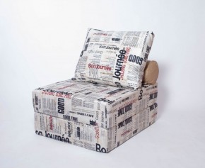 Кресло-кровать-пуф бескаркасное Прайм (Газета) в Асбесте - asbest.ok-mebel.com | фото