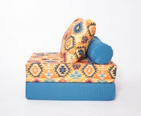 Кресло-кровать-пуф бескаркасное Прайм (мехико желтый-морская волна) в Асбесте - asbest.ok-mebel.com | фото 2