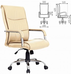 Кресло офисное BRABIX "Space EX-508" (экокожа, хром, бежевое) 531165 в Асбесте - asbest.ok-mebel.com | фото 2