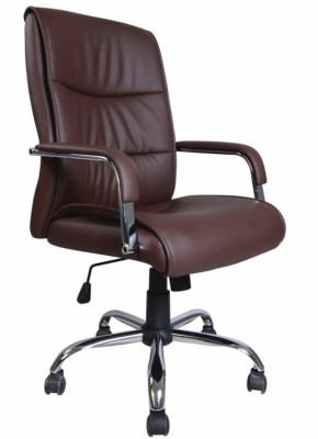 Кресло офисное BRABIX "Space EX-508" (экокожа, хром, коричневое) 531164 в Асбесте - asbest.ok-mebel.com | фото 1