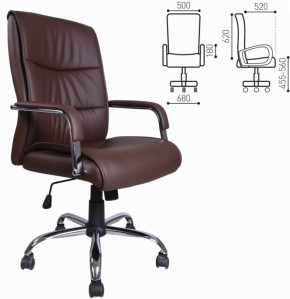 Кресло офисное BRABIX "Space EX-508" (экокожа, хром, коричневое) 531164 в Асбесте - asbest.ok-mebel.com | фото 4