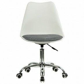 Кресло стул BRABIX "Eames MG-310 CH", хром, пластик белый, ткань серая, 532924 в Асбесте - asbest.ok-mebel.com | фото