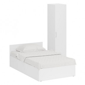 Кровать 1200 + Пенал Стандарт, цвет белый, ШхГхВ 123,5х203,5х70 + 45х52х200 см., сп.м. 1200х2000 мм., без матраса, основание есть в Асбесте - asbest.ok-mebel.com | фото