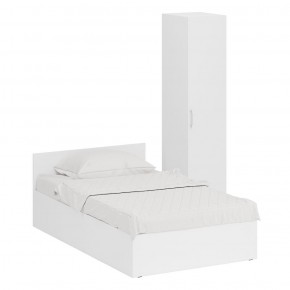 Кровать 1200 + Пенал Стандарт, цвет белый, ШхГхВ 123,5х203,5х70 + 45х52х200 см., сп.м. 1200х2000 мм., без матраса, основание есть в Асбесте - asbest.ok-mebel.com | фото 2