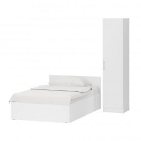 Кровать 1200 + Пенал Стандарт, цвет белый, ШхГхВ 123,5х203,5х70 + 45х52х200 см., сп.м. 1200х2000 мм., без матраса, основание есть в Асбесте - asbest.ok-mebel.com | фото 4