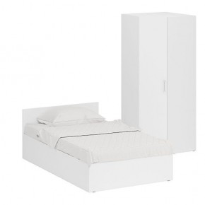 Кровать 1200 + Шкаф угловой Стандарт, цвет белый, ШхГхВ 123,5х203,5х70 + 81,2х81,2х200см., сп.м. 1200х2000 мм., без матраса, основание есть в Асбесте - asbest.ok-mebel.com | фото