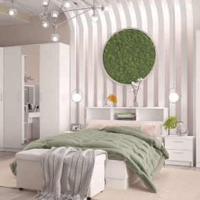 Кровать 1400 Париж с настилом (Белый тиснение) в Асбесте - asbest.ok-mebel.com | фото 3