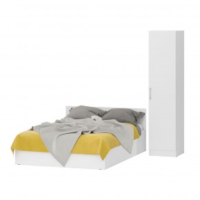 Кровать 1400 + Пенал Стандарт, цвет белый, ШхГхВ 143,5х203,5х70 + 45х52х200 см., сп.м. 1400х2000 мм., без матраса, основание есть в Асбесте - asbest.ok-mebel.com | фото 6