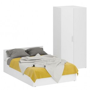 Кровать 1400 + Шкаф угловой Стандарт, цвет белый, ШхГхВ 143,5х203,5х70 + 81,2х81,2х200см., сп.м. 1400х2000 мм., без матраса, основание есть в Асбесте - asbest.ok-mebel.com | фото