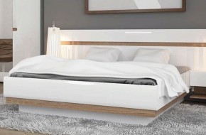 Кровать 160/TYP 92, LINATE ,цвет белый/сонома трюфель в Асбесте - asbest.ok-mebel.com | фото 2