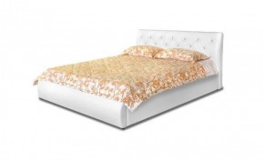 Кровать 1600 Флоренция в к/з "Классик 550 белый" (серия Норма) + основание + опоры в Асбесте - asbest.ok-mebel.com | фото