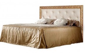 Кровать 2-х спальная (1,4 м) Тиффани штрих-лак/золото с мягким изголовьем (ТФКР140-2) в Асбесте - asbest.ok-mebel.com | фото