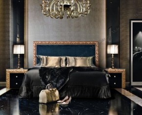 Кровать 2-х спальная (1,8 м) Тиффани Premium черная/золото с мягким элементом (Антрацит) с подъемным механизмом (ТФКР180-3[3](П) в Асбесте - asbest.ok-mebel.com | фото 2