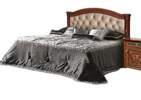 Кровать 2-х спальная с мягким изголовьем без изножья Карина-3 орех (К3КР-4[1]) в Асбесте - asbest.ok-mebel.com | фото