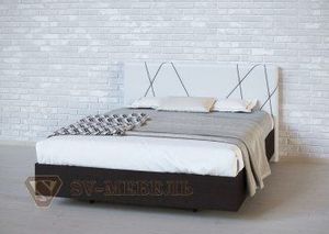 Кровать 1400 двойная №1 изголовье Абстракция в Асбесте - asbest.ok-mebel.com | фото 4