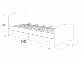 Кровать-6 одинарная с 2-мя ящиками (900*2000) в Асбесте - asbest.ok-mebel.com | фото 2