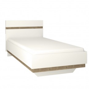 Кровать 90/TYP 90, LINATE ,цвет белый/сонома трюфель в Асбесте - asbest.ok-mebel.com | фото