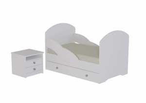Кровать 800 ЛДСП с ящиком и бортиками (без фотопечати) в Асбесте - asbest.ok-mebel.com | фото 2