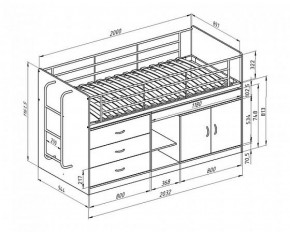 Кровать-чердак "Дюймовочка-6" Белый в Асбесте - asbest.ok-mebel.com | фото 2